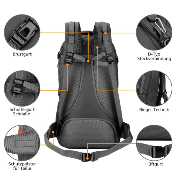 ##/Vandringsryggsäck 60L trekkingryggsäck rese ryggsäck utomhusryggsäck vandring##/