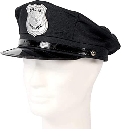 ##/Polismössa Polis Karnevalsmössa 1 svart polismössa rolig SWAT##/