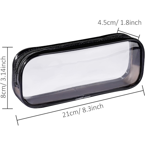 Transparent Pennfodral PVC Blixtlås Pennfodral Stor Kapacitet Mak