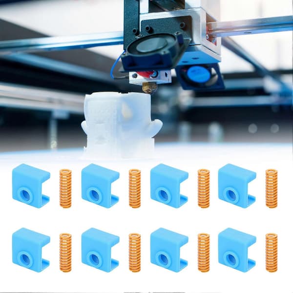 3D-skrivertilbehør 8 stk. 25 mm gul varmesengfjær 8 stk. silikonkontakt for MK8