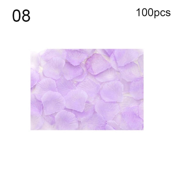 100 stk. Fake Blomster Romantiske Farverige Stof Kunstige Rose Blomsterblade til Bryllup 8