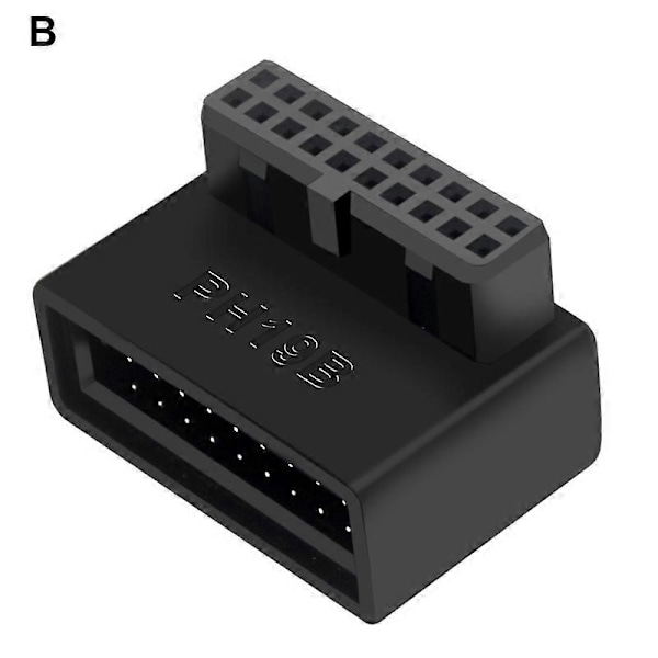 Emolevyn USB-muunnin Helppo asennus Häviötön tiedonsiirto ABS USB3.0 19/20 Pin 90 asteen adapteri tietokoneelle B