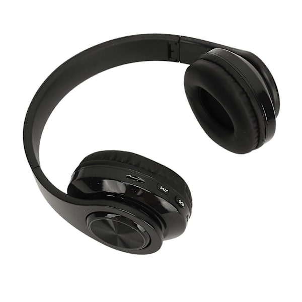 Bluetooth Hovedtelefoner Multifunktionel HiFi Stereo RGB Farvegradient Lys Plug-in Kort Foldbart Trådløst Headset Sort