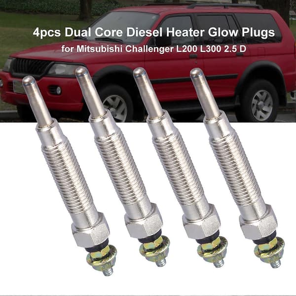 4 stk. Dual Core Diesel Varmer Glimerør til Mitsubishi Challenger L200 L300 2.5 D