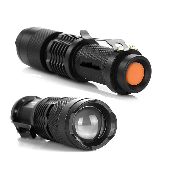 (Svart) Bärbar ficklampa Campinglampa Pennklämma Ljus