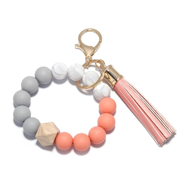 Rosa bilnøkkelring for kvinner, nøkkelring armbånd for jenter