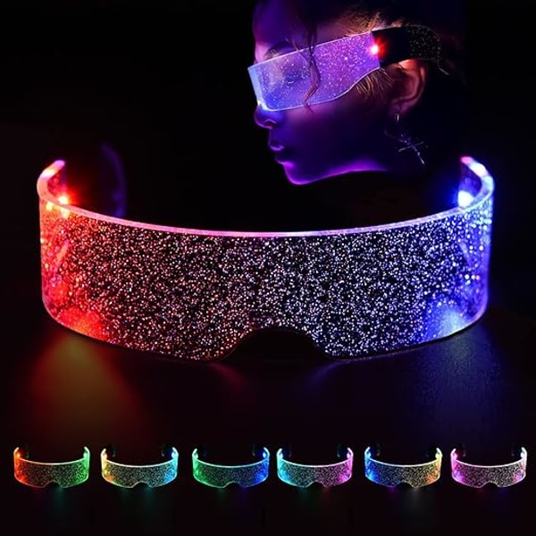 Light Up Glasses, LED Light Up Glasses, Cyberpunk LED Glasses, F