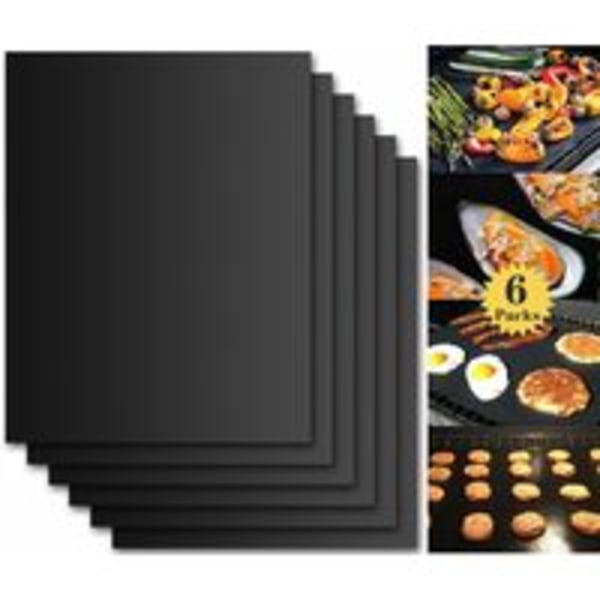 ##/Grillmåtte, sæt med 6 grill- og ovnsplader##/