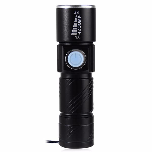 Alumiiniseos Mini USB Taskulamppu (Kulta), Voimakas Valo LED Taskulamppu, Ladattava