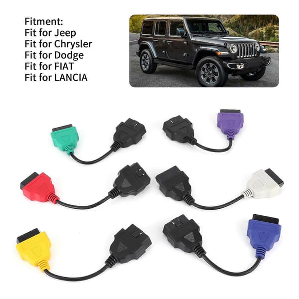 6 Farve Auto OBD2 Stik Diagnostisk Adapter Kabel Tilbehør DC 12V Passer til Chrysler