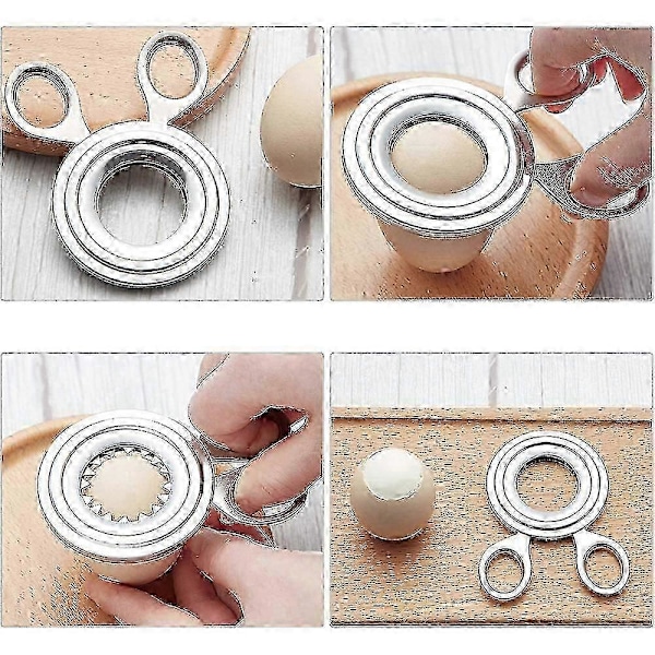 Egg Topper Cutter i Rustfritt Stål - Kokt Egg Cutter Cracker Egg Skall Saks Åpner