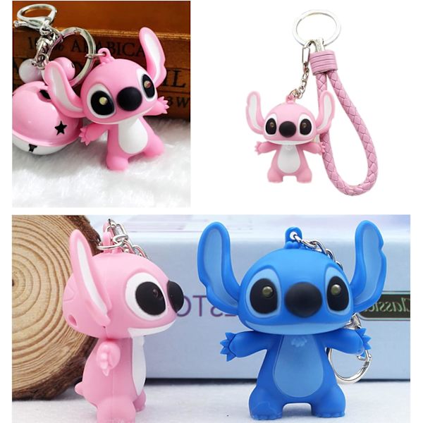 Sæt med 2 Stitch nøgleringe, Lilo og Stitch nøglering, Stitch nøglering