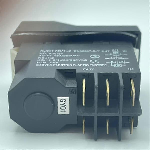 KJD17 6-polig Elektromagnetisk Start Tryckknapp Strömbrytare 15A AC250V IP55 Vattentät Utrustningssäkerhet