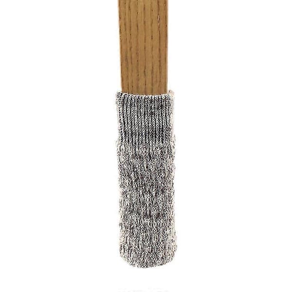 4 st Stolsbensskydd Stickade Halkfria Bordsben Stolsben Möbelbensstrumpor Golvskydd Dynor Flytt Ljudreducering Grey