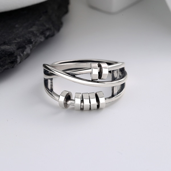 Angst Ring, Lindre angst Stress, Roterende Ring, Retro Juster