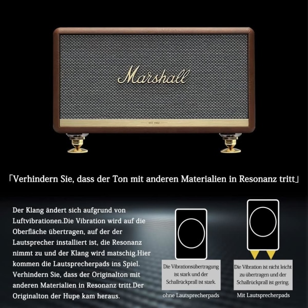 8 stk. Gull Høytaler Subwoofer End Caps Solid Messing Kjegle Isolatør