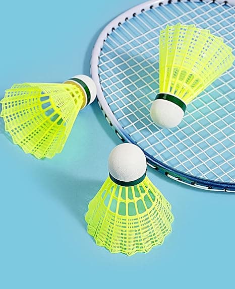 6-pak Nylon Badminton Shuttlecocks, Nylon Fjær Shuttle