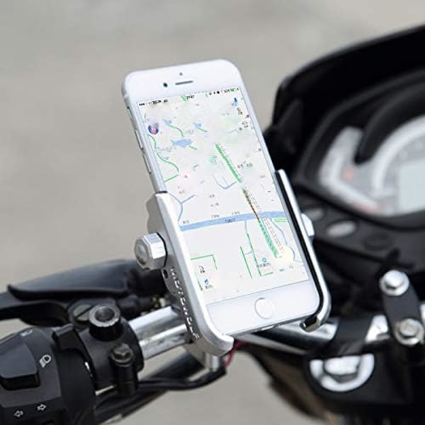 Hopeanvärinen älypuhelinteline Motorcycle Bike Bicycle Installe