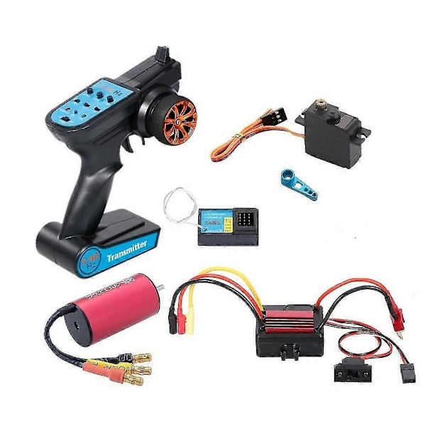 Wltoys A959 A979 A959-B 1/18 RC Bil Oppgradert Børsteløs 2435 Motor 35A ESC 21G Servo TX RX Kombosett