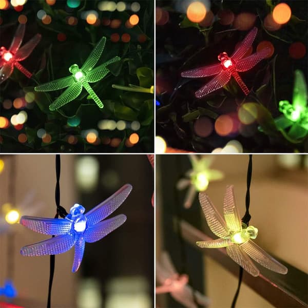 Solcelled Fe-Lygter 50 LED Dragonfly Udendørs Multifarvet F
