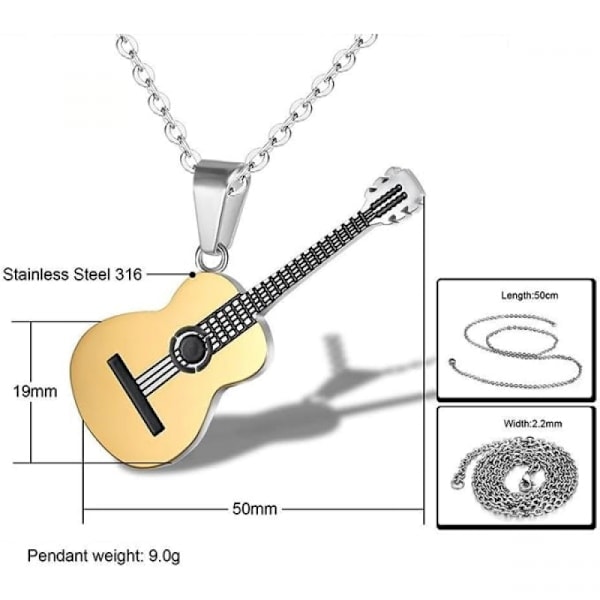 ##/Silverhalsband Musik Gitarr Hänge Halsband Män Kvinnor##/