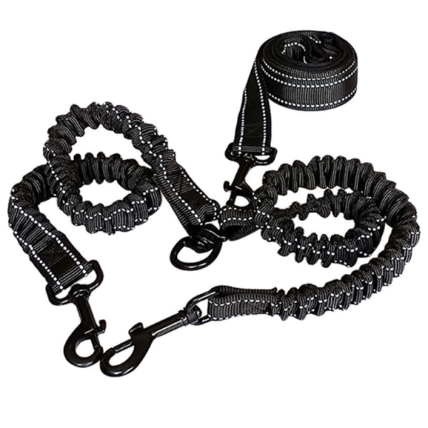 One tow two leashes (black 50m), 2 dog leashes, elastic cushione