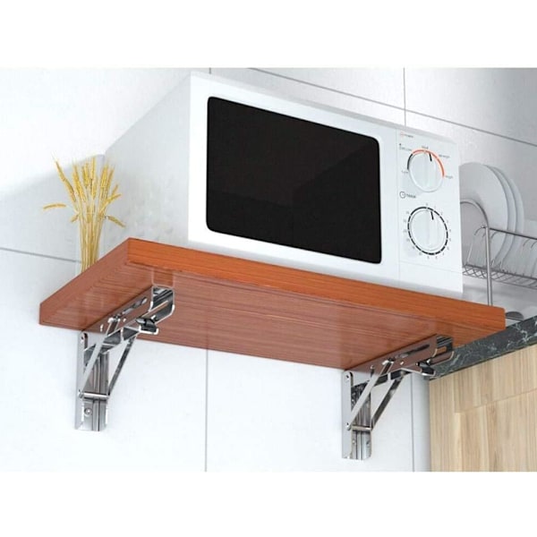 ##/Foldbar Beslag, 2 stk. Foldbare Hylder i Rustfrit Stål, Fo##/