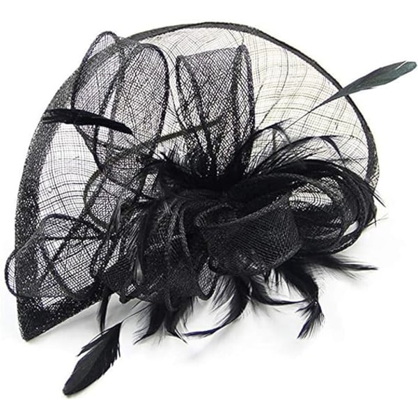 Elegant Dame Fascinator Hat Brude Fjer Hårklip Royal Ascot