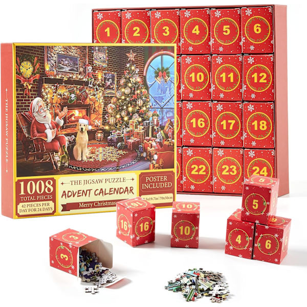 ##/Julepuslespil, 1008 brikker Julepuslespil, 24 dage##/