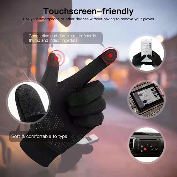 ##/Opvarmede Handsker med Touchscreen Cykelhandsker Løbehandsker Vinder##/