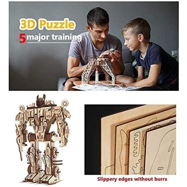 ##/3D Träpussel Robotmodell Träpussel för Barn och Vuxna##/