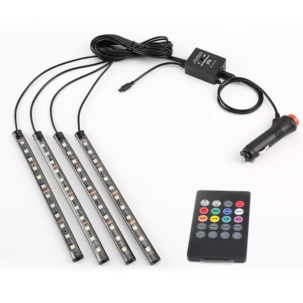 ##/LED-remsa LED-inredningsbelysning bil, 4 LED-remsor##/