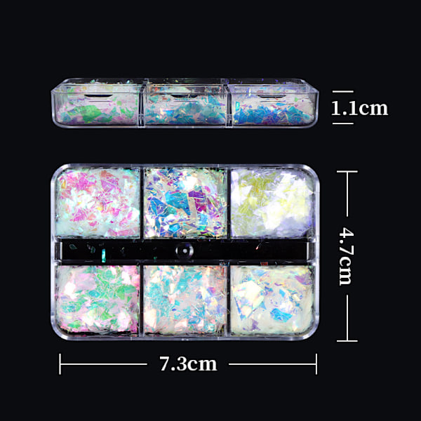 ##/Set med 2 nagelglittergaller för nagelkonst Dekorativ nagelkonstdesign Manikyr##/