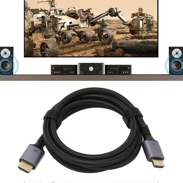 8K HD Videokabel HD Multimedia Interface 2.1 8K Vid 60Hz 4K Vid 120Hz 3D Surroundljud Videokabel 1,5m