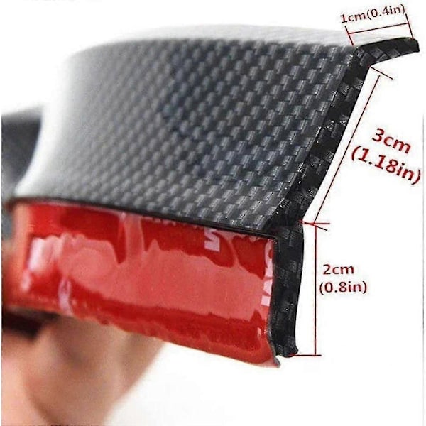 Selvklebende frontspoilerleppe, 2,5M universell tuning frontspoilerbeskytter laget av karbonfiber for personbil