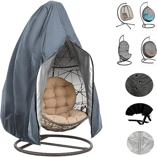 ##/210D 190X115Cm Patio Hängande Äggstolsskydd Rattan Utomhus Vicker Gungstol Vattentät Dammskydd Trädgårdsmöbelskydd med Blixtlås##/