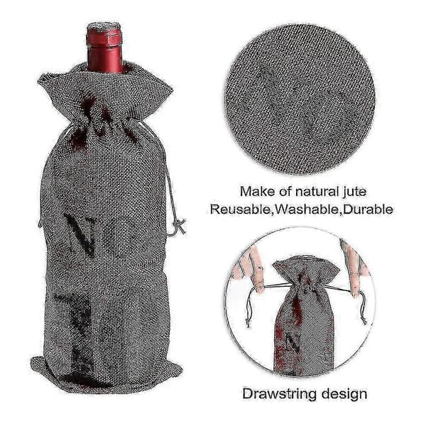 1 til 10 lerretsvinposer Blind vinsmaking, vinposer bryllupsbordnumre, vinsmakingsposer, fest