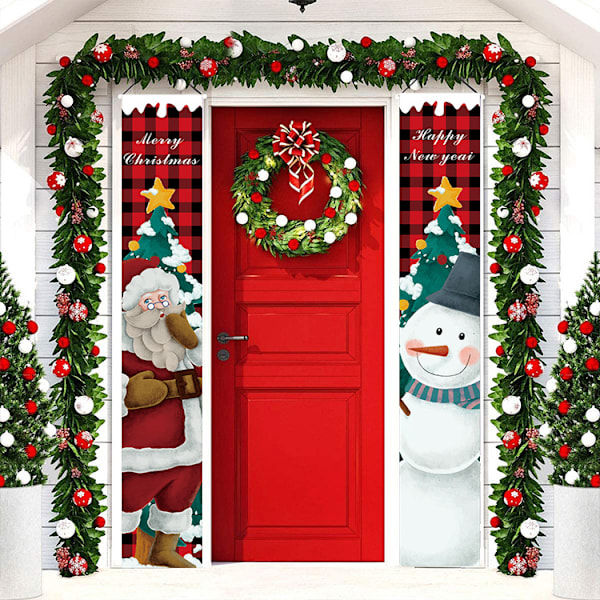 ##/Juldekoration för utomhus - Röd rutig snögubbe, jul##/