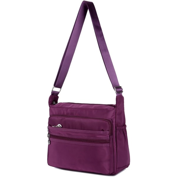Nylon Oxford stoff messenger bag (lilla), dame casual canvas