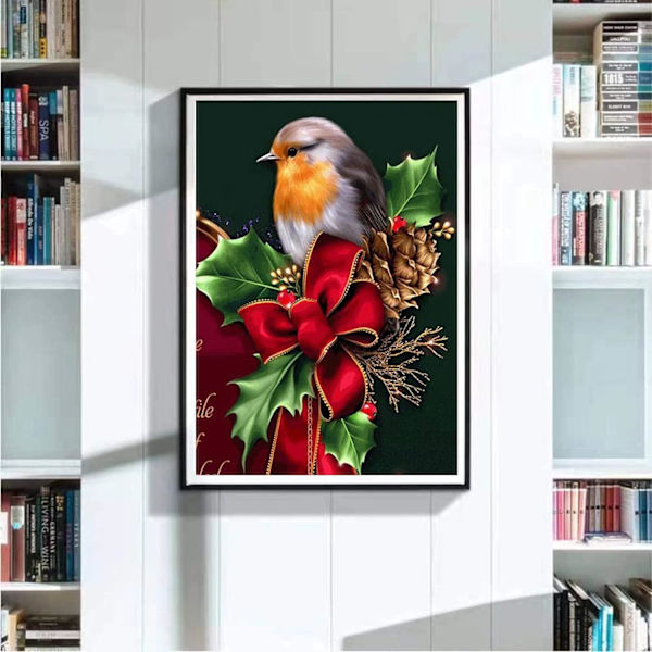 ##/5D diamantmålning-DIY-30x40cm-jul fågel##/