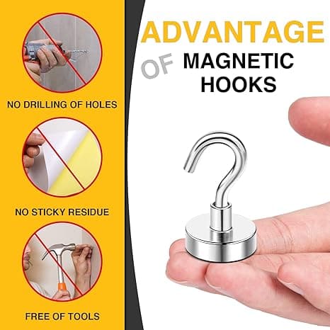 ##/(6-pack - Silver) Magnetiska krokar  25 kg starka, kraftiga kryssningsmagneter S-krokar##/