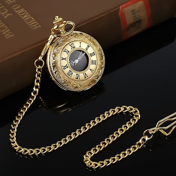Herrar Vintage Fickur i Guld med Kedja