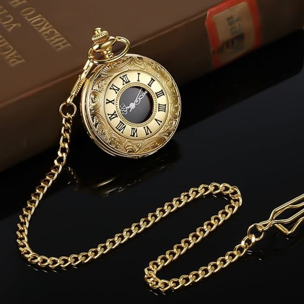 Vintage guldstål watch med kedja