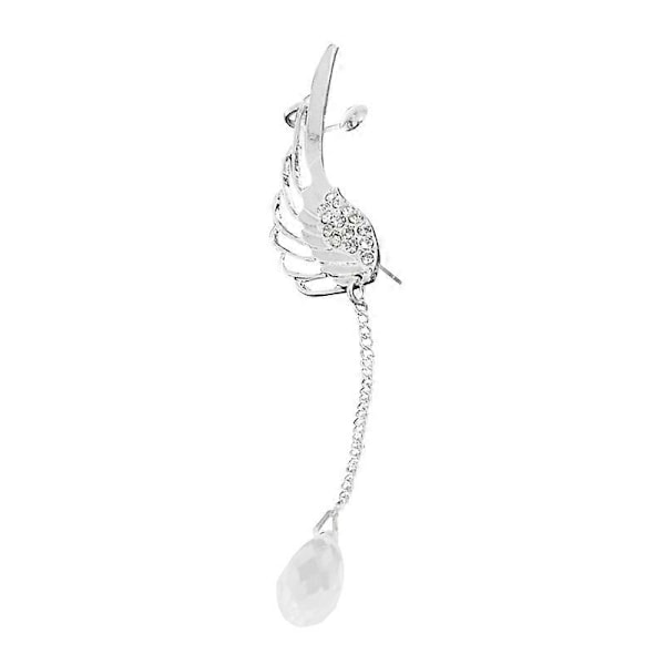 1 stk. Dame Engel Vinge Rhinestone Kvast Hænge Ørestik Øreklips Smykkegave Ear Stud Right