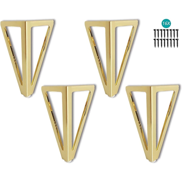 4 Pack Möbelben, Metallbordben, 15 cm Svarta Möbelben