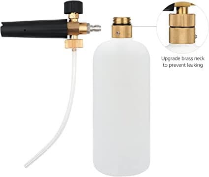 33,8 oz/1 L skumlance med 1/4 Quick Connect til højtryksrenserpistol, kun kompatibel med 1/4 Quick Connector