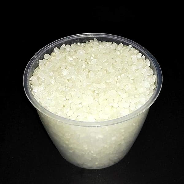 Plastmålebeger med gradering, gjennomsiktig, for ris