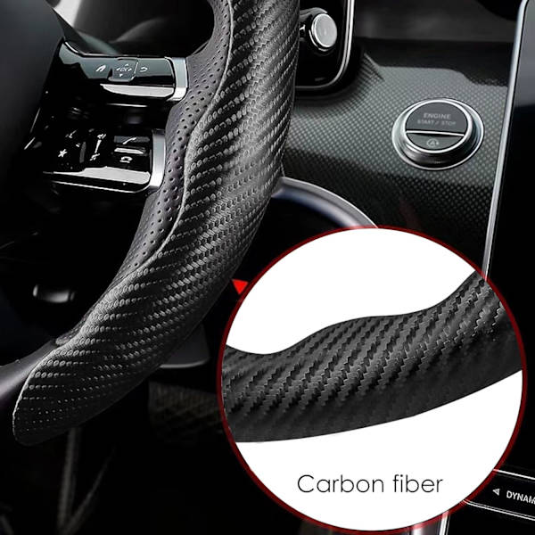 Universal Carbonfiber Bilratstyrebetræk Segmenteret Bil St