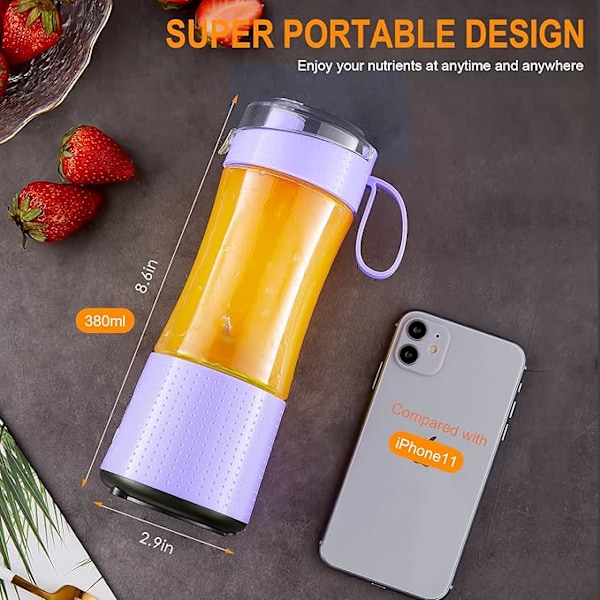 Bærbar blender til shakes og smoothies, mini blender, batteridrevet