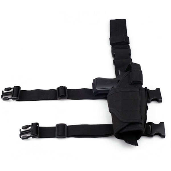 ##/Svart 1 Taktisk Mjuk Ben Lår Pistol Holster Holster i 1000D Nylon Airsoft Armé med Magasinficka för Glock##/
